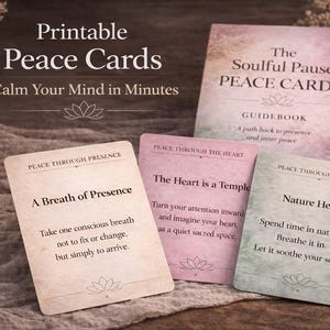 Soulful Pause Peace Cards – Printable Mindfulness Deck for Calm, Presence & Emotional Reset with mini meditations