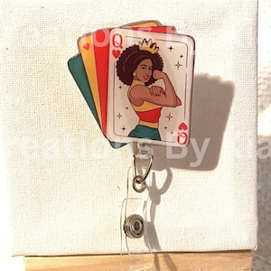 black girl badge reel - African American Badge reel