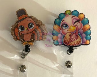 Thanksgiving badge reels - Turkey badge reel