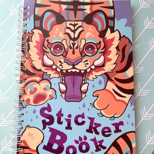 Tiger Reusable Sticker Book / A5 6x8 Reusable Sticker Collection book