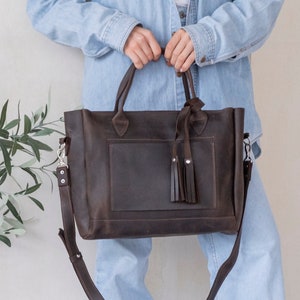 Ledertasche mit Trolley, Leder-Trolley, handgefertigte Ledertasche, Leder-Reisetasche, Damen-Reisetasche, Reise-Laptoptasche