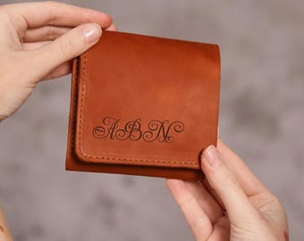 Engraved leather wallet women,Personalized leather wallet for women,Handmade leather wallets,Small leather wallets woman,Slim leather wallet