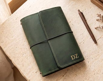 Personalized Leather Notebook Cover A5, Refillable Travel Journal B6, Custom Planner Organizer, Leather Journal Cover B5, Personal Notebook