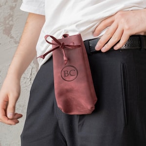 Leder Gürtel Kordelzug, Kordelzug Beutel für Gürtel, Kordelzug Beutel, Kordelzugbeutel individuell, Kordelzugbeutel individuell, Leder Gürteltasche