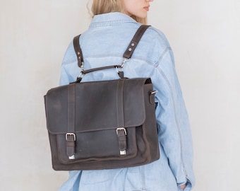 Convertible briefcase backpack, Leather backpack satchel, Messenger bag backpack, Convertible backpack laptop, Leather work backpack women