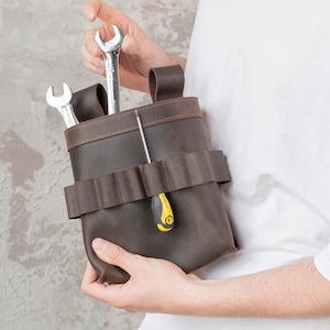 Personalisierter Werkzeuggürtel aus Leder, Werkzeuggürtel für Herren, Werkzeugtasche für Herren, Werkzeuggürtel für Schreiner, Werkzeuggürtel aus Leder