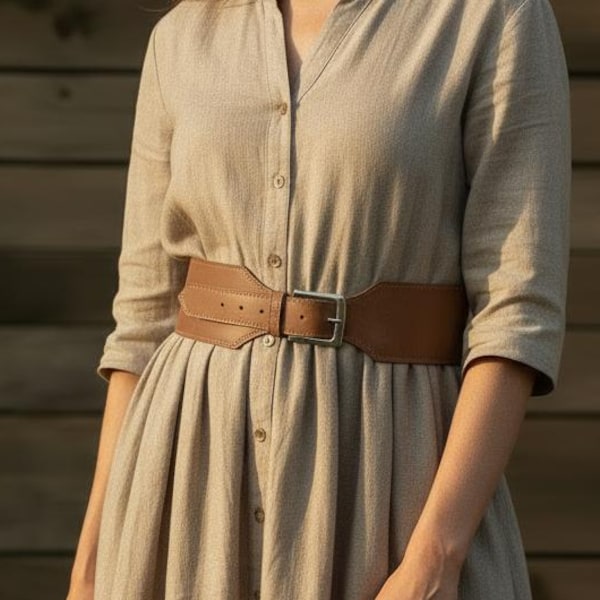 Wide leather waist belt women, Wide leather belt with buckle, Leather corset belt women, Leather belt for dress, Leather waist belt handmade