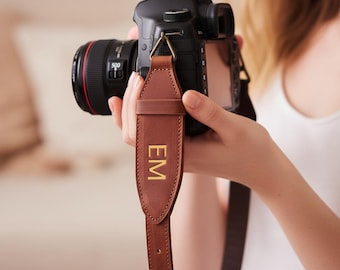 Leather camera strap, Personalized camera strap, Canon camera strap, Custom leather camera strap, Camera neck strap, Camera shoulder strap