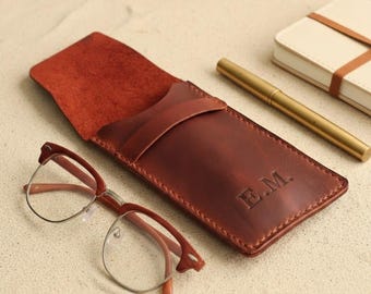 Custom leather glasses case, Personalized glasses case, Leather sunglasses case custom, Leather glasses holder, Custom eyeglasses case