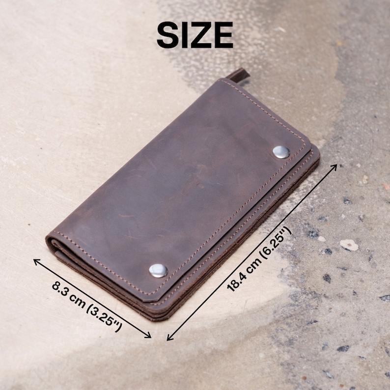 Handmade Leather Long Wallet, Mens Leather Wallet Minimalist, Engraved