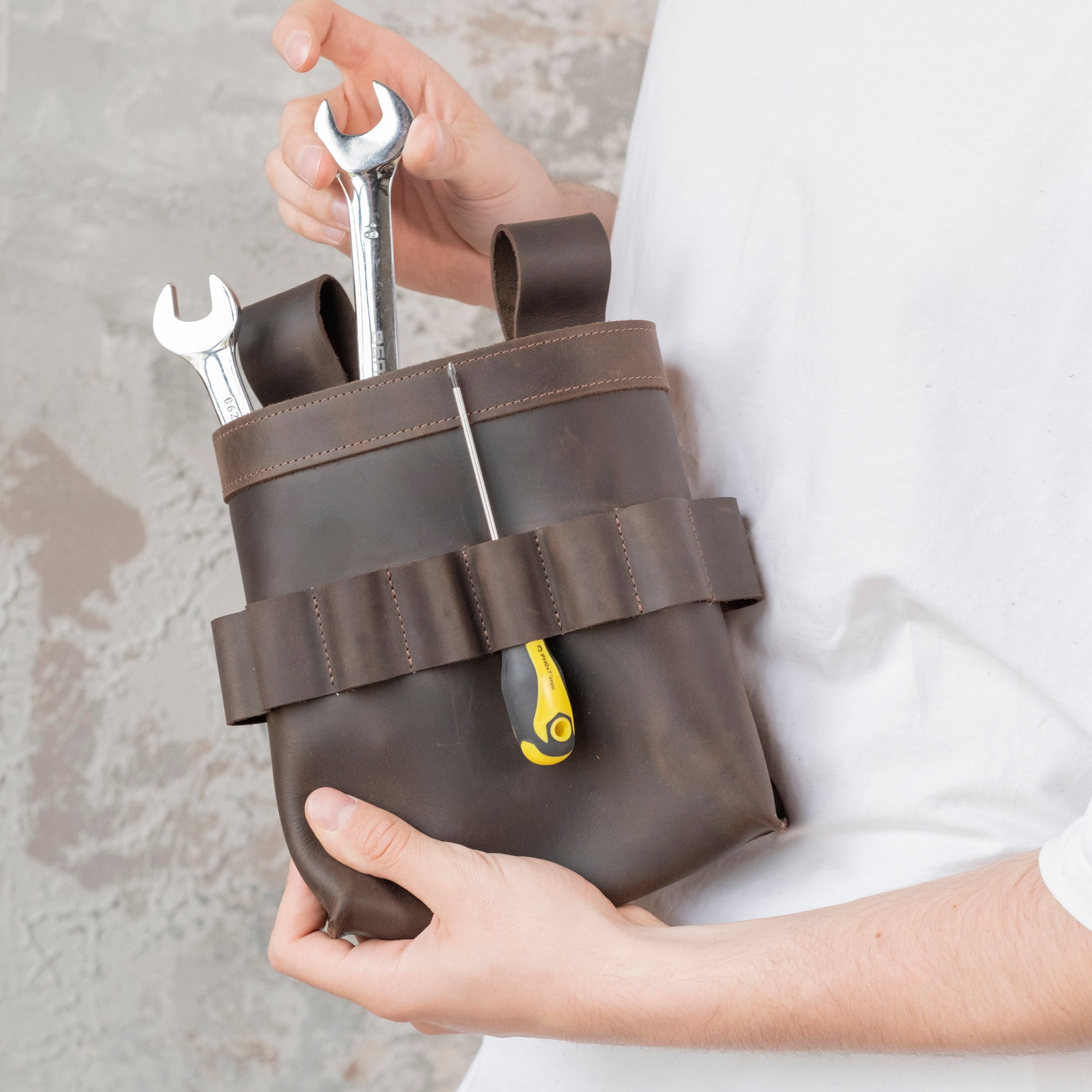 Carpenter Tool Work Belt with Pouches, Canvas, Nail Bags, for Roofers,  Joiners, Utility Strap