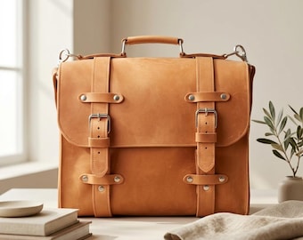 Leather Briefcase for Women - Stylish Bag for Work and Everyday Use