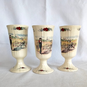 3 Vintage French Mazagrans Sarreguemines Obernai