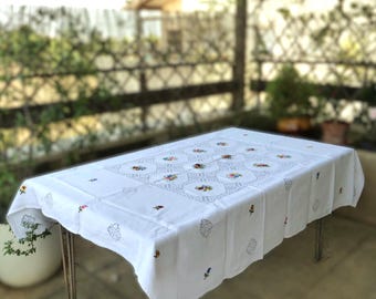 French Vintage Tablecloth Linen Napkin