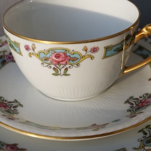Vintage French Porcelaine Cup Saucer Dessert Plate Limoges Havilland
