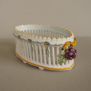 Basket Vase Openwork Cup Malicorne Faience Emile Tessier