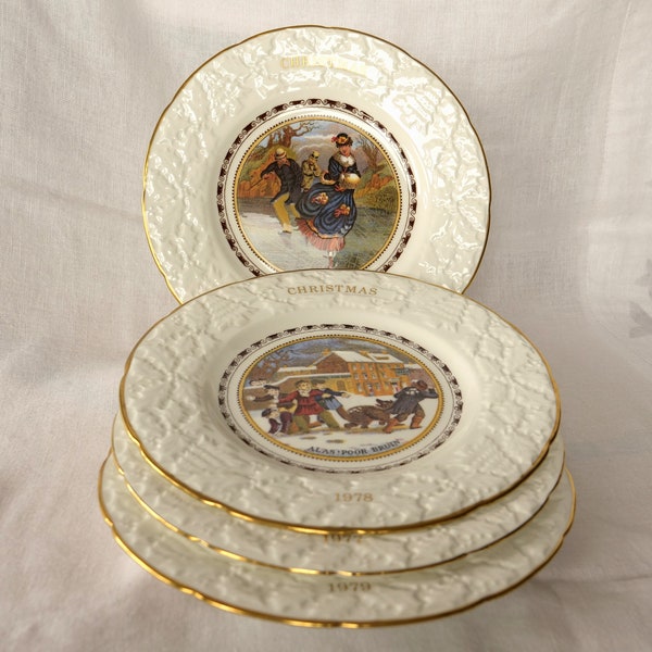 Assiettes de Noël vintage en porcelaine de Coalport England