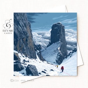 Carte d'anniversaire de l'alpinisme et de l'alpinisme | Affiche. Épouse, mari, fille, fils et soeur, frère, ami 6 x 6,8 x 8 haute qualité 420 g/m²