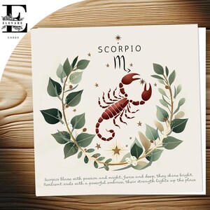 Skorpion Sternzeichen Konstellation Horoskop Karte, Bruder, Schwester Nichte, Neffe, Papa Mama, wählen Sie 6x6 8x8 Gloss Finish Deluxe Top Grade 420gsm