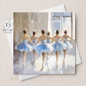 Ballerina's Ballet. The Blue Tutu Ballerina Dancers, blanco kaart | Posterafdruk | Gepersonaliseerde optie. Kwaliteit Deluxe 6 x 6, 8 x 8, bulk kopen: 6 x 5 x 5