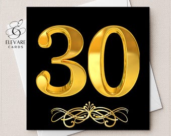 Personalised Birthday Card | A 30 Year Old Man or Woman | Composed, Glossy Finish, Choice of Bright & Cheerful Designs For 30th Birthday