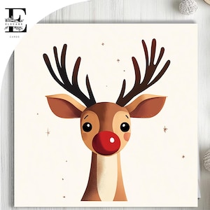Rudolf Reindeer Weihnachtskarte, frohe Weihnachten, Schwester, Nan, Nichte usw
