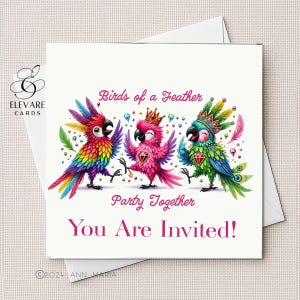 Kolibris, du bist eingeladen Feier-Karte / Druck. Personalisierte Gruß Geburtstag Him - Her | "Deluxe High Quality 420g/m² 5x5 6x6 8x8"