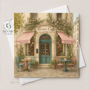 Rosies Cafe, charme vintage chaleureux et pittoresque. carte d'anniversaire | Affiche. Épouse, fille, petite-fille, sœur, amie 6 x 6,8 x 8 haute qualité 420 g/m²