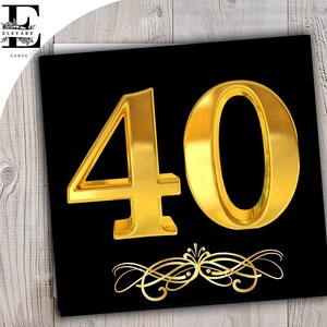 Personalisierte Geburtstagskarte für einen 40-jährigen Mann oder eine 40-jährige Frau - komponiertes, glänzendes Finish Helles und fröhliches Design zum 40