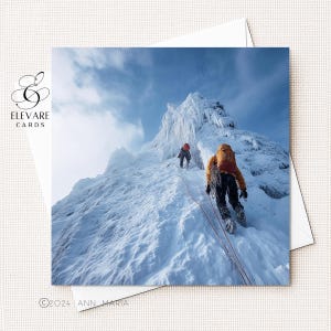Carte d'anniversaire de l'alpinisme et de l'alpinisme | Affiche. Épouse, mari, fille, fils et soeur, frère, ami 6 x 6,8 x 8 haute qualité 420 g/m²