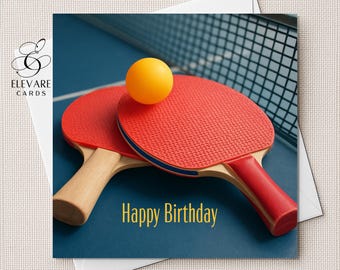 Ping pong, Biglietto d'auguri / Poster. Festa del papà. Personalizzato. Per lui: papà, figlio, nonno, nipote, compagno - Sport, Alta qualità.