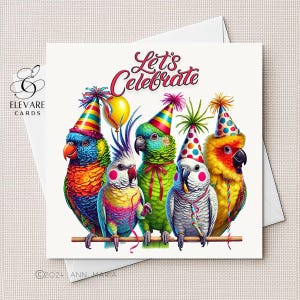 Festeggiamo! Biglietto di auguri/stampa. Auguri di compleanno personalizzati per lui e per lei. Carta deluxe di alta qualità, 420 g/m², 13x13 cm, 15x15 cm, 20x20 cm.