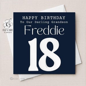 Biglietto di auguri personalizzato per il 18° compleanno per adolescenti, uomini, papà, figlio, fratello, nonno, scegli! 6x6" o 8x8" / Finitura lucida Deluxe High Grade 420 gsm