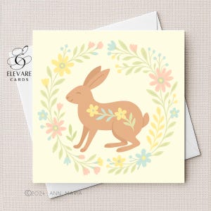 Skandinavischer Hase Karte & Poster | Frühlings-Volkskunst-Kinderzimmer-Wand-Kunst | Kinder Dekor | Vervollkommnen Sie für Kinderzimmer, Kinderzimmer Framerable-Qualitätskarten