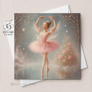 La Belle au bois dormant, carte de Noël - Poster | Le ballet d'un conte bien-aimé de Tchaïkovski par les frères Grim. Personnalisé. Qualité de luxe 420 g/m²