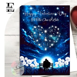Luxus Constellaion Heart Happy Valentinstag Karte. Partner, Frau, Mann, Weihnachtsdekoration, Geschenk, Personalisiert Individuell angefertigt - A5/A4