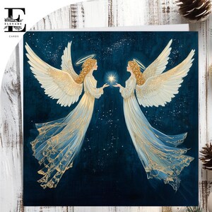 Weihnachtsengel Weihnachtskarte, frohe Weihnachten Mutter, Schwester, Nan, Nichte, wählen Sie, um vordere & innere Karte zu personalisieren 6x6 8x8,6 5x5 SAVE Schütte