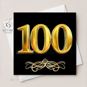 Personalisierte Geburtstagskarte | Ein 100 Jahre alter Mann oder Frau | Zusammengestellt, glänzendes Finish, Auswahl an hellen und fröhlichen Designs zum 100