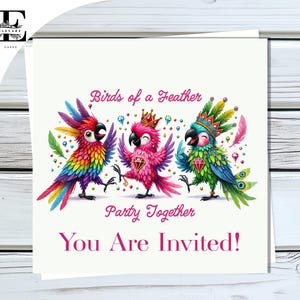 Gleich auf einer Party!  Ihr seid eingeladen. Einladungskarte für jeden Anlass | Glossy Finish, Gloss Deluxe 420gsm Größen 6x6 8x8 ""