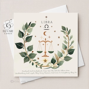 Segno zodiacale Bilancia Oroscopo e poesia Biglietto/Poster/23 settembre/23 ottobre/6x6 8x8" Carta lucida deluxe di qualità 420 g/m²