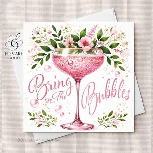 Carta Champagne rosa / Stampa poster / Bevanda frizzante per matrimonio, fidanzamento, anniversario, festa, qualità lucida Deluxe 420 g/m² 6x6 8x8