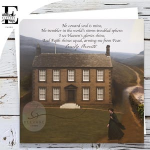 Whispers of Haworth: een vernieuwde kijk. & Poem, No Coward Soul Is Mine door Emily Brontë Card /Poster. Luxe m² Kaart van 5 x 5 11,5 x 11,5"