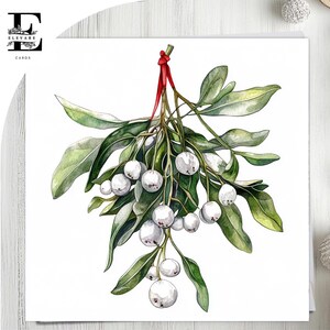 Misletow Christmas Card, Buon Natale mamma e papà, coppie. Scegli di personalizzare la parte anteriore e interna della carta 6x6 8x8,6 5x5 RISPARMIA Acquisto all'ingrosso