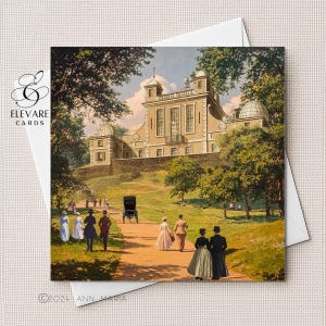 Impressionniste, parc édouardien de Greenwich. Observatoire de Londres. Poster brillant, personnalisé, papier cartonné épais carré 420 g/m² Divers 5 x 5 6 x 6 8 x 8 pouces