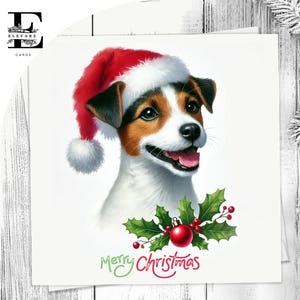 Carte de Noël pour chien Jack Russell Terrier, carte pour animal de compagnie, chien coiffé d'un bonnet de Noel. Les amoureux des chiens, lui, elle, choisissent de personnaliser 6 x 6 8 x 8,6 pouces 5 x 5 cm Achat en gros.