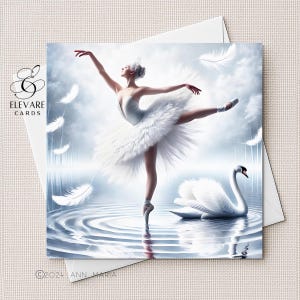 Schwanensee Ballett. Der weiße Schwan Odette Ballerina, Blanko Karte | Poster, Personalisiert Für Sie Him. Qualität Deluxe. 6x6, 8x8, -Oilkauf 6x5x5