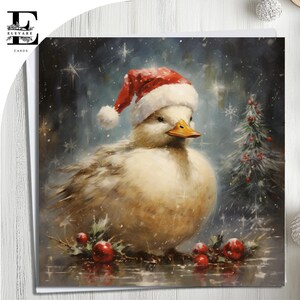 Biglietto di Natale con pulcino carino, buon Natale mamma, papà, bella coppia. Scegli di personalizzare il biglietto anteriore e interno 6x6 8x8,6 5x5 RISPARMIA in blocco