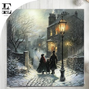 Victorians Christmas Street, biglietto di Natale, Buon Natale Nan, mamma, sorella Scegli fronte personalizzato, biglietto interno 6x6 8x8,6 5x5 RISPARMIA Acquista