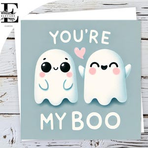 Feliz Dia das Bruxas, Você é meu pequeno Boo Boo Cartão de felicitações/aniversário de fantasmas. Gloss Deluxe 420gsm personalizável - tamanhos, volume 5x5 - 6x6 - 8x8