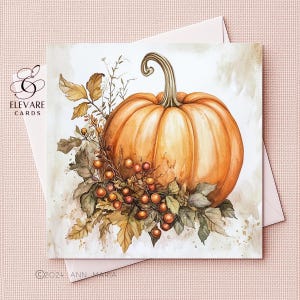 aquarelle citrouille joyeux d'Halloween,cartes de vœux à encadrer automne fantaisie | Affiche imprimée | 6 x 6 8 x 8 | Brillant de luxe de haute qualité